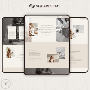 Squarespace template for social media managers, Website template for Squarespace 7.1, content creator website template, aesthetic beige