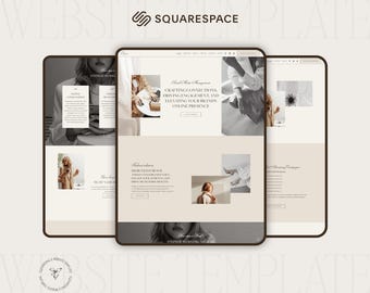 Squarespace-Vorlage für Social-Media-Manager, Website-Vorlage für Squarespace 7.1, Website-Vorlage zum Erstellen von Inhalten, ästhetisches Beige