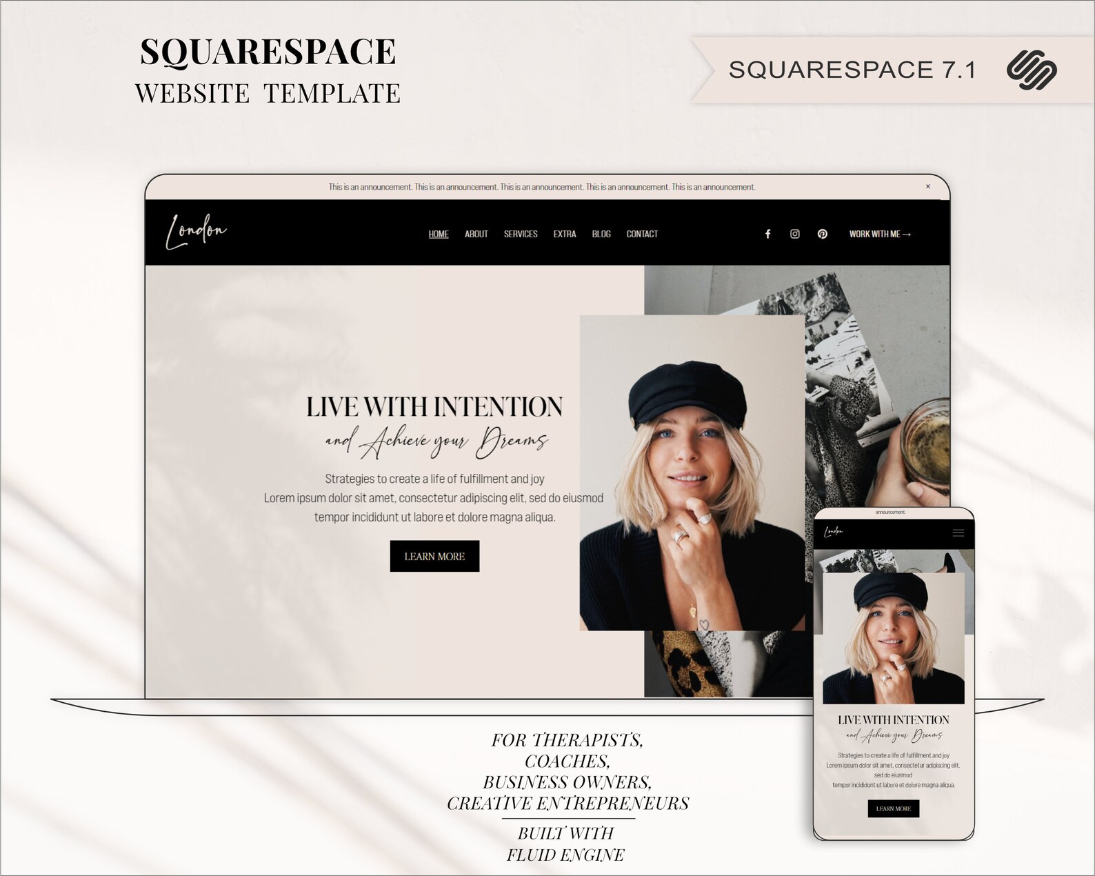 Squarespace Template for Coach, Luxury Website Template for Squarespace ...