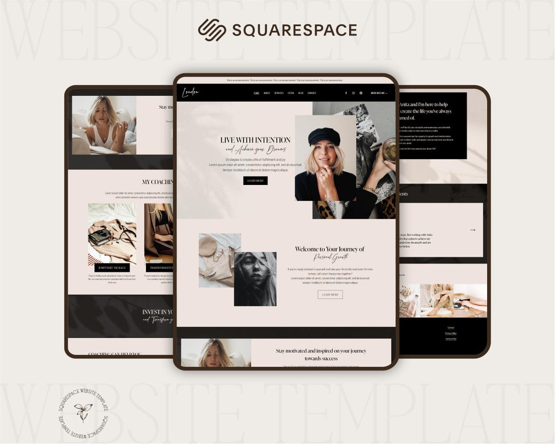 Squarespace Template for Coach, Luxury Website Template for Squarespace ...