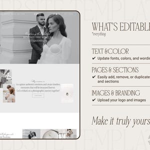 Squarespace website template for wedding photographers, aesthetic squarespace website template