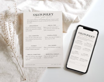 Bearbeitbare Nagelstudio-Richtlinienvorlage • Bearbeiten Sie in Canva • Vorlage für Schönheitssalon-Regeln