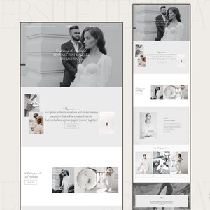 Squarespace website template for wedding photographers, aesthetic squarespace website template