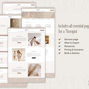 Squarespace Template for Therapists - included all essential pages for therapists