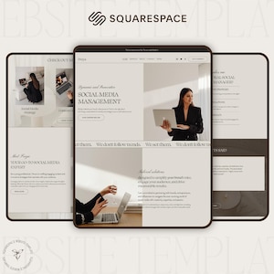 Squarespace template for social media managers, Website template for Squarespace 7.1, for content creators, for coaches