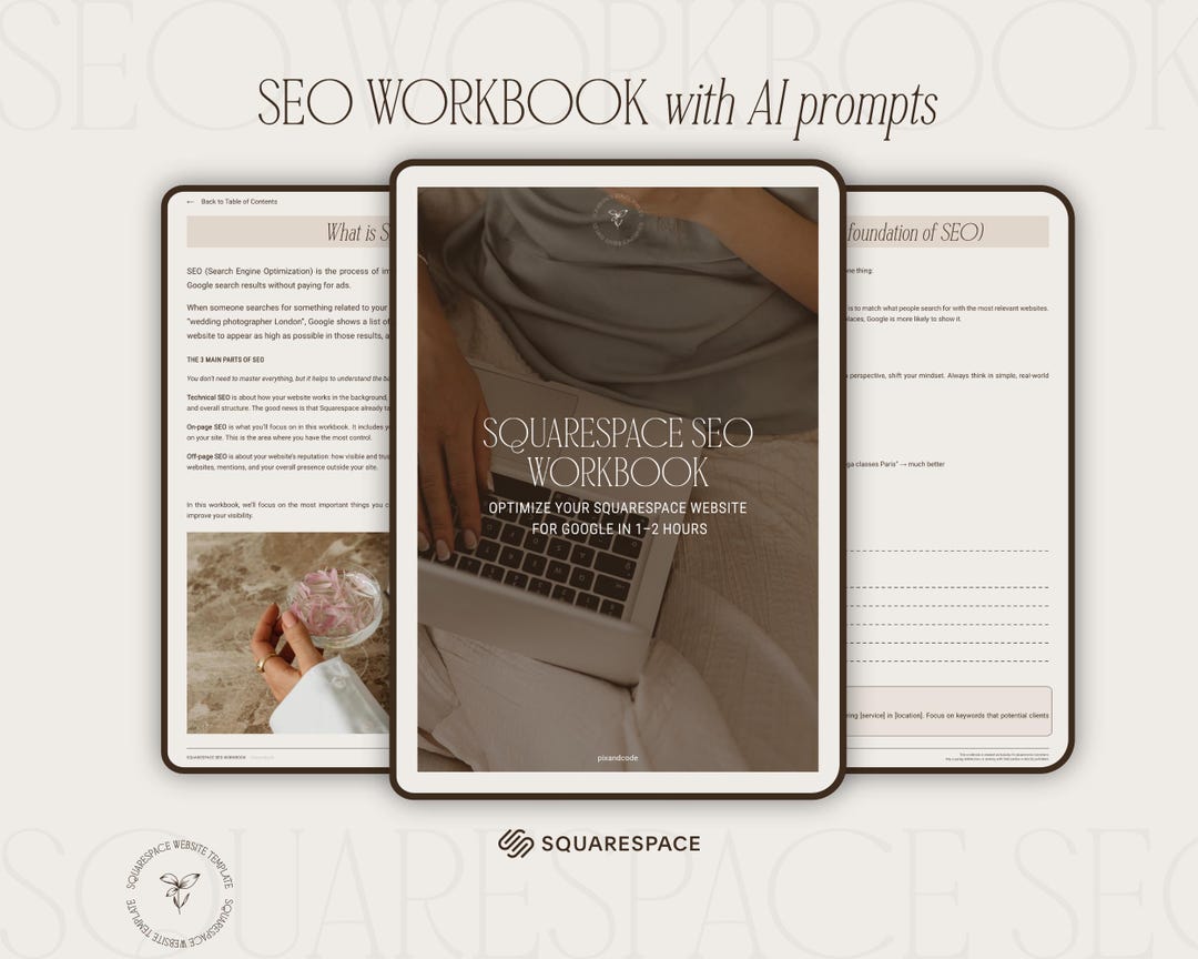 Website Seo Checklist PDF | Squarespace SEO Workbook | Seo Guide for ...