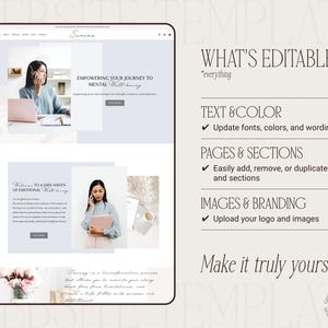 squarespace template for therapist in pastel blue  colors, therapist squarespace website design