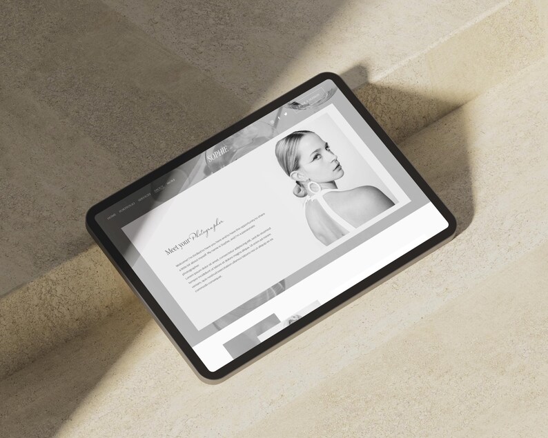 Squarespace website template for wedding photographers, aesthetic squarespace website template