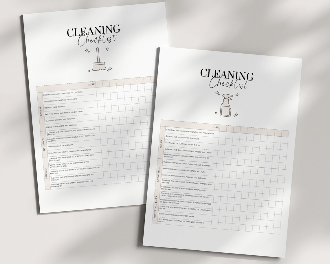 Editable Airbnb Cleaning Checklist Template Edit in Canva - Etsy
