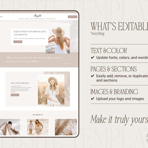 Therapist Squarespace website template what's editable