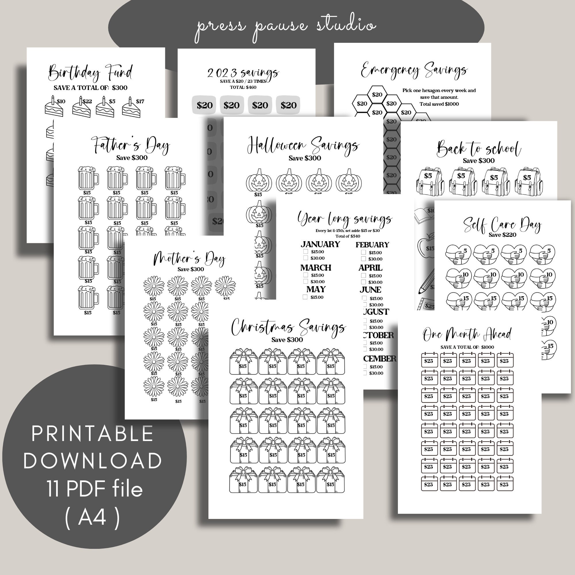 Mini Savings Challenge Printable Savings Challenge Bundle A4 - Etsy