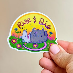 Rise and Die Possum Playing Dead Sarcastic Witty Water Bottle Laptop Possum Lover Cute Animal for Possum Gift for Stanley Cup for Fun Gift