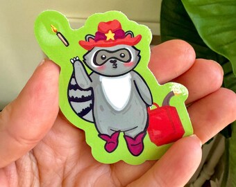 Raccoon Sticker Trash Panda Cowboy Sticker Raccoon Funny Nihilist Animal Anarchy Funny Meme laptop sticker water bottle sticker