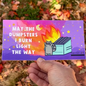 Raccoon Dumpster Fire Bumper Sticker for Car Cute Funny  Gift for Co-Worker Nurse Teacher Stocking Stuffer