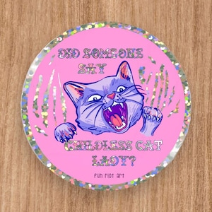 Kinderloze Cat Lady Kamala Harris 2024 president roze glitter sticker grappig cadeau voor democraat liberale progressieve politiek Cat Lady sticker