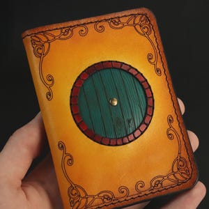 Handmade Leather Map Wallet, Fantasy Adventure Billfold, Hand Dyed Leather, Engraved Cartography Design, Unique Gift for Readers & Travelers