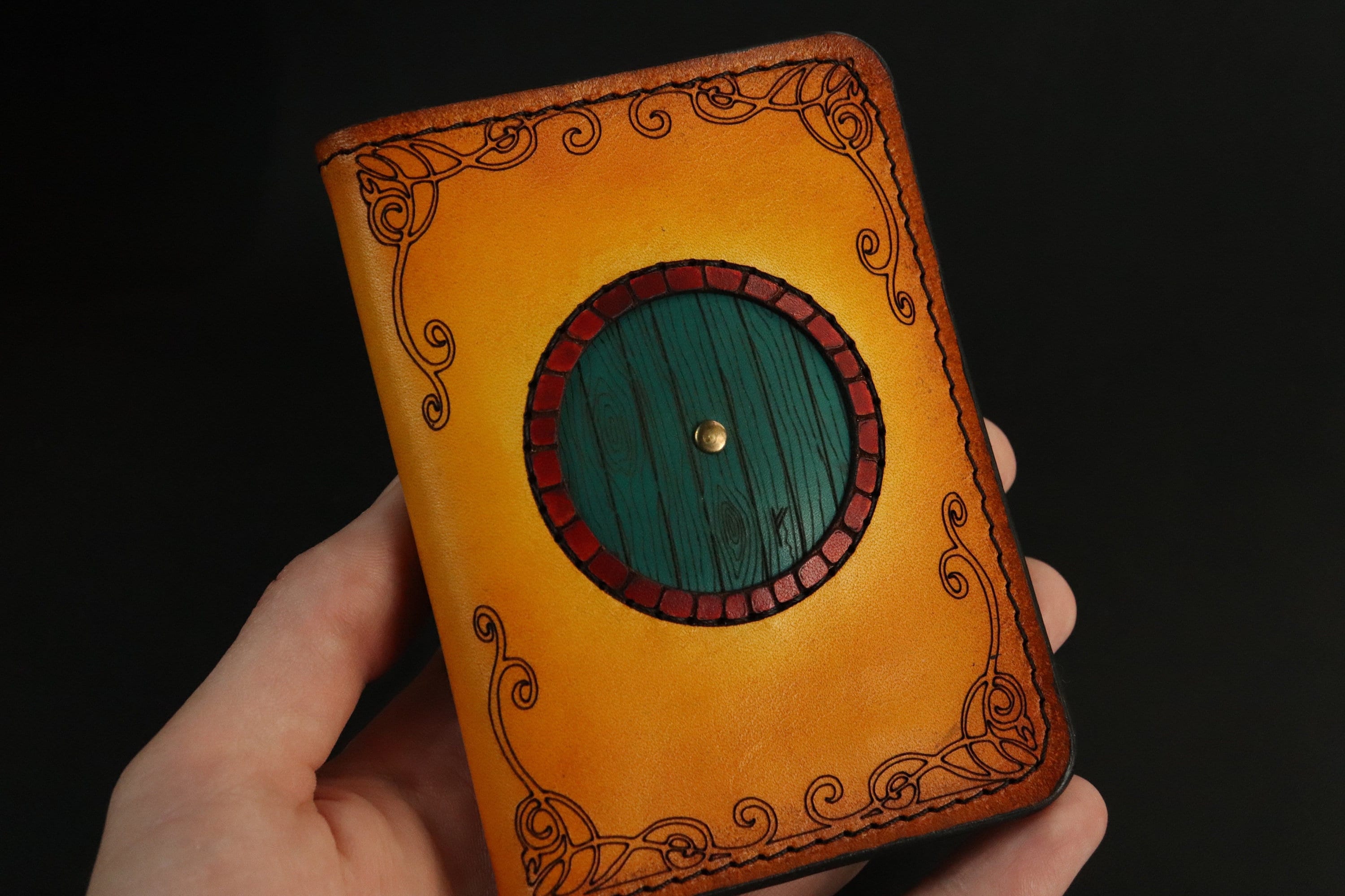 Lotr wallet inspired, Fan Art, handmade leather wallet, Bilbo, Hobbit house, handmade, Thrors map, Fan Art, Baggins, personalized wallet
