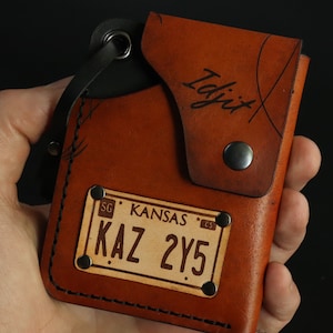 Supernatural inspiriert, Sam und Dean Winchester, minimalistische handgemachte Geldbörse, EDC Wallet, handgemacht, Jäger, Anti-Posessel, Impala, Fan Art