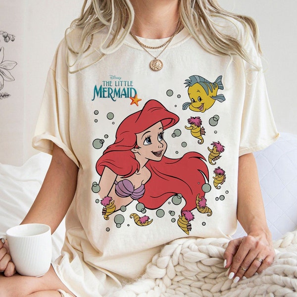 Vintage Little Mermaid Shirt, Little Mermaid Ariel Retro 90s Shirt, Princess Ariel Shirt, Ariel Mermaid Shirt, Disney Princess Kid Gift Tee.