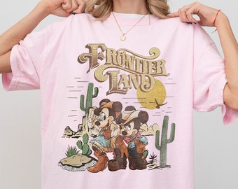 Frontier Land Mickey Shirt, Disney Western Cowboy Shirt, Mickey and Minnie Country Shirt, Disney Country Shirt, Mickey Country Style Shirt.