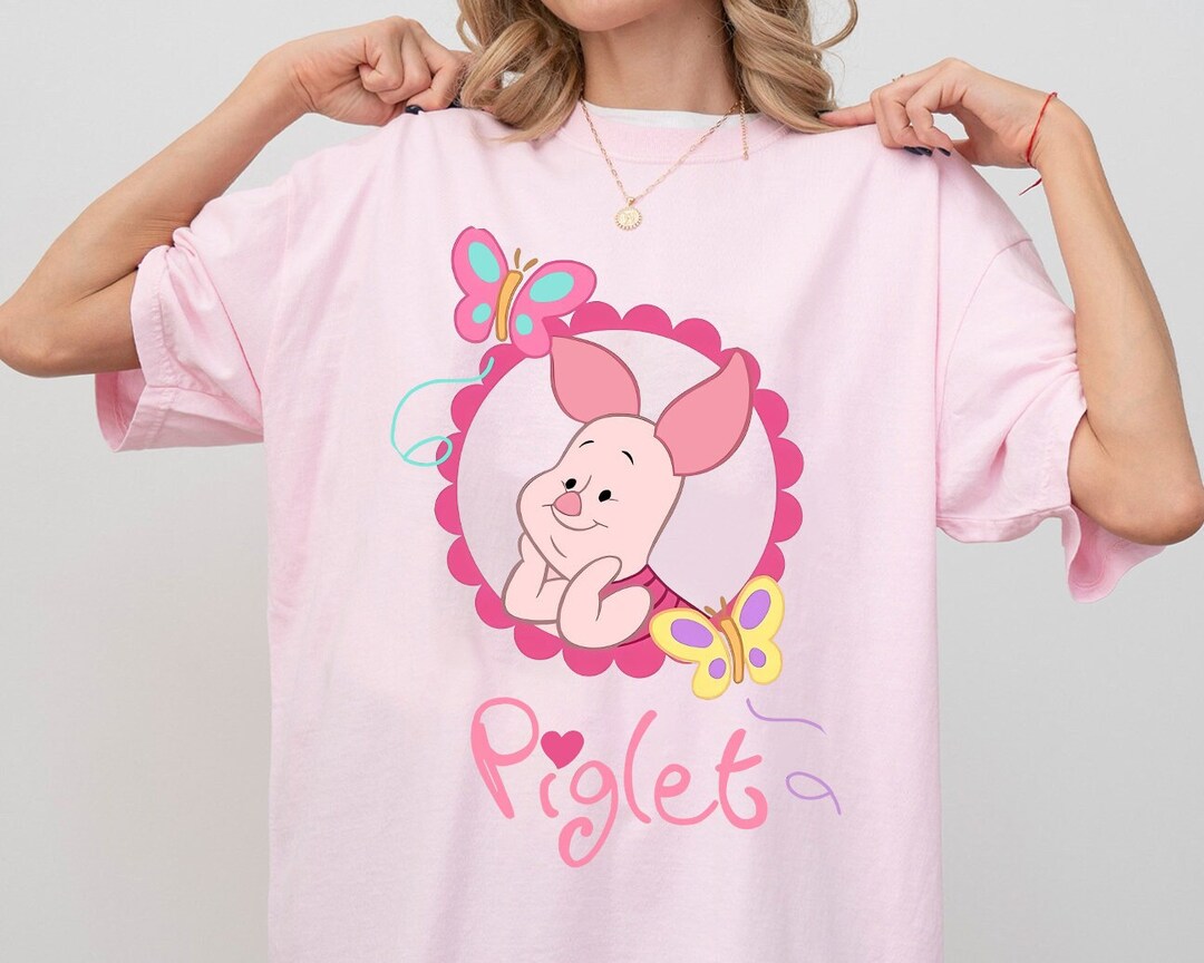 Cute Happy Piglet Shirt, Piglet and Butterfly Shirt, Winnie and the ...