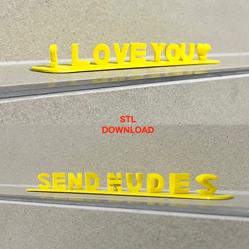 I Love You / Send Nudes STL File for 3D Printing Etsy