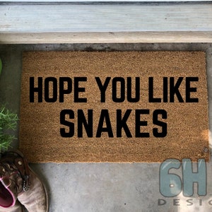 Hope You Like Snakes, Doormat, Python Costume, Snake Hat, Ball Python, Boa Constrictor Supplies, Python Mom, Reptile Cage,