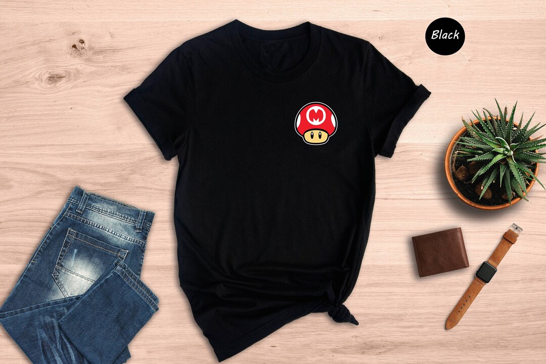 Pocket Super Mario Mushroom Shirt Super Mario Shirt Birthday Etsy