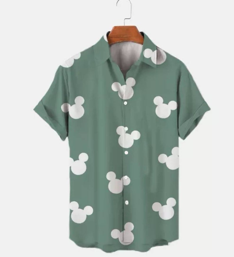 Disney Inspired Mens Shirt Mickey Green image 1