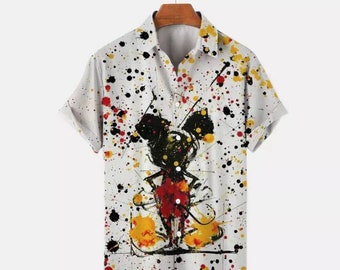 Disney Inspired Mens Shirt Mickey Splatter