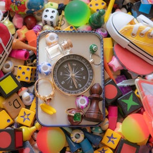 Miniature Trinket Mix in a Tin, Trinket Scoop Mystery Bag, Tiny Souvenirs, Mini Toys, Desk Toy, Trinket Shelf Treasures, Surprise Crow
