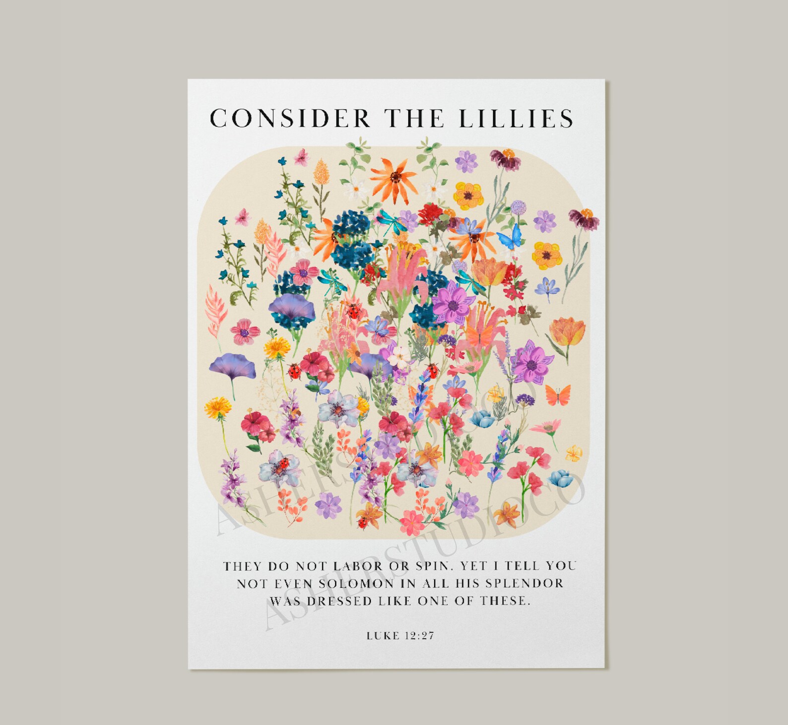 Luke 12:27 Consider the Lilies How They Grow, Bible Verse Wall Art ...