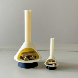 Mid-Century Modern Mini Fireplace, Vintage Retro Interior Design, Ambient Lighting Dollhouse, Miniature Fireplace Model, Stove Tea Light
