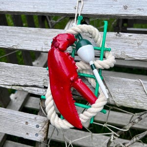Lobster Claw Christmas Ornament: Handcrafted Coastal Decor with Real Lobster Pot Pieces