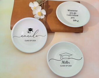 Graduation Jewelry Dish，Graduation Gift for Her，Personalized Trinket Dish，Class of 2024 College Graduation Gift for Her，Daughter Grad Gift