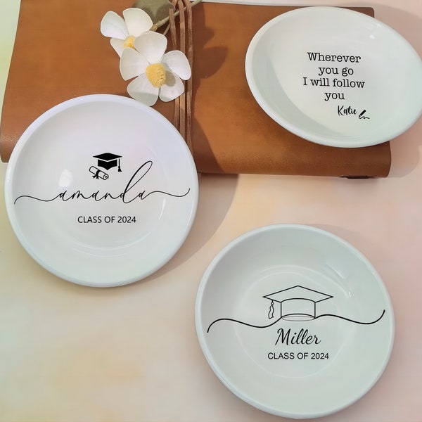 Graduation Jewelry Dish，Graduation Gift for Her，Personalized Trinket Dish，Class of 2024 College Graduation Gift for Her，Daughter Grad Gift