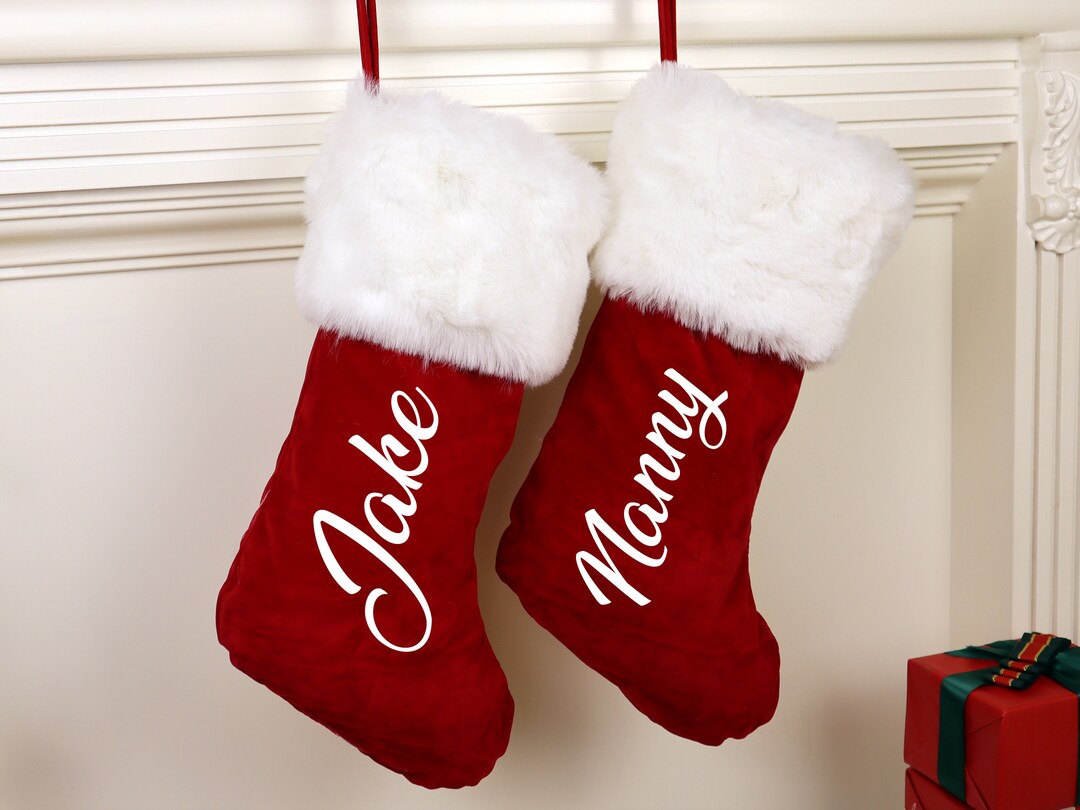 Personalized Traditional Red Stockings With Name,custom Family Christmas Stockings Tradition 