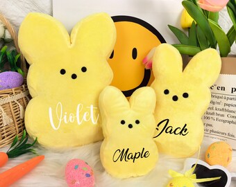 Girl Bunny Rabbit Plush With Name、boy Easter Gift、Custom Name Easter Peep Bunny Plush、Easter Peep Plush For Kids、Personalized easter Stuffie