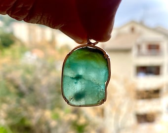 RARE handmade Grandidierite and 925 silver pendant