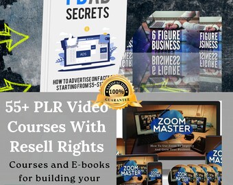 Mais de 55 cursos de vídeo PLR com direitos de revenda, ganhe dinheiro online, ganhe dinheiro em casa