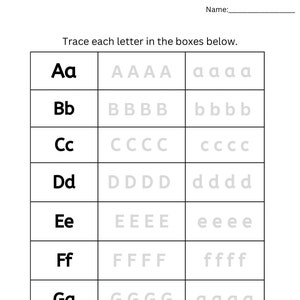 Alphabet tracing worksheets printable