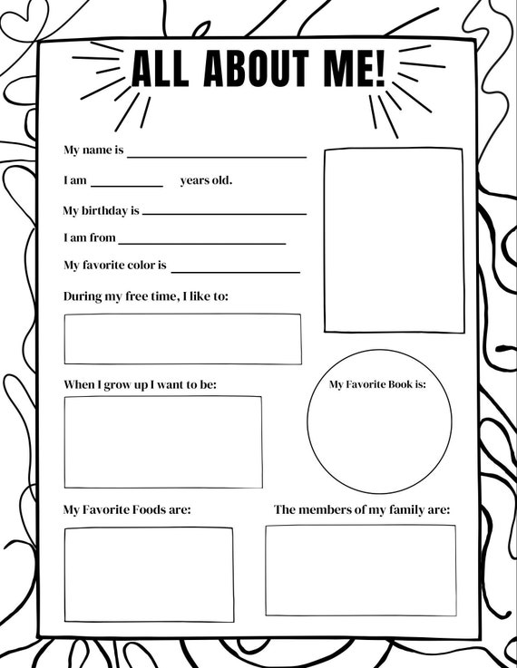 All about me sheets for toddlers