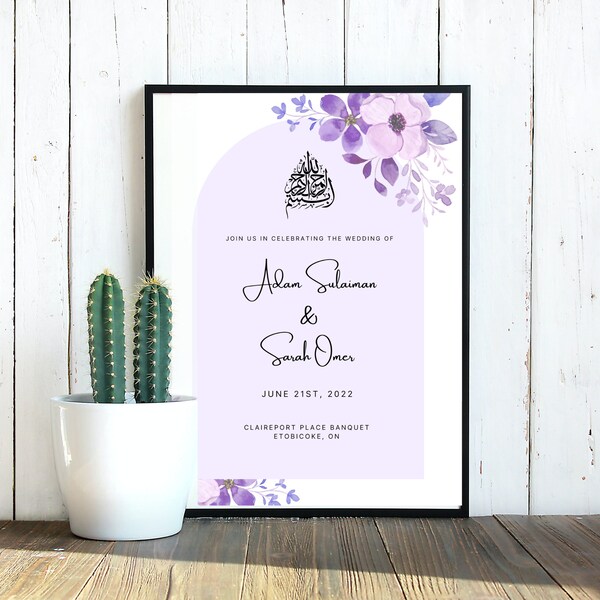 Islamic Wedding Invitation | Canva Template | Digital Download | Instant Printable | Do it yourself | Digital Nikkah Wedding Invite