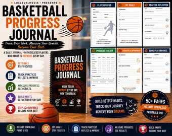 Basketball Progress Journal Printable | Player Development Tracker | Goals, Practice Notes & Performance Journal | Youth Basketball Training