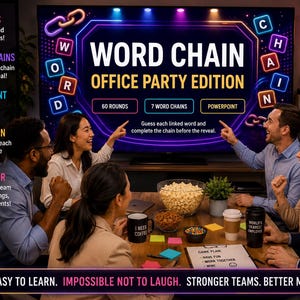 Word Chain Office Party Game | Team Building Game | Office Icebreaker | Corporate Party Game | Coworker Game | PowerPoint Party Game