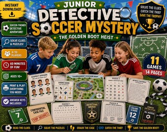 Junior Detective Soccer Mystery Game: Operation Golden Boot | Kids Soccer Escape Room and Detective Adventure | World Cup Party Game
