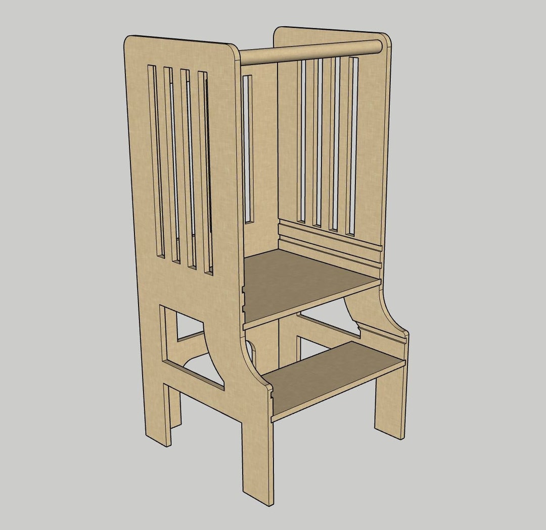 Toddler Step Stool for Kitchen Counter Digital Files CNC READY Toolpath ...