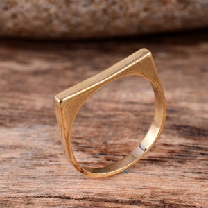 Square Ring, Plain Band Ring, Brass Ring, Stackable Ring, Unisex Ring, Designer Ring, Unique Ring, Handmade Jewelry, Gifts For women