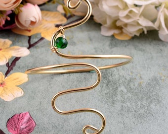 Gold Upper Arm Cuff - Gold Arm Band made of brass
