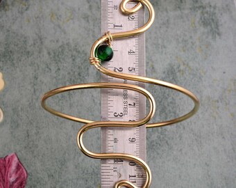 Gold Upper Arm Cuff - Gold Arm Band made of brass